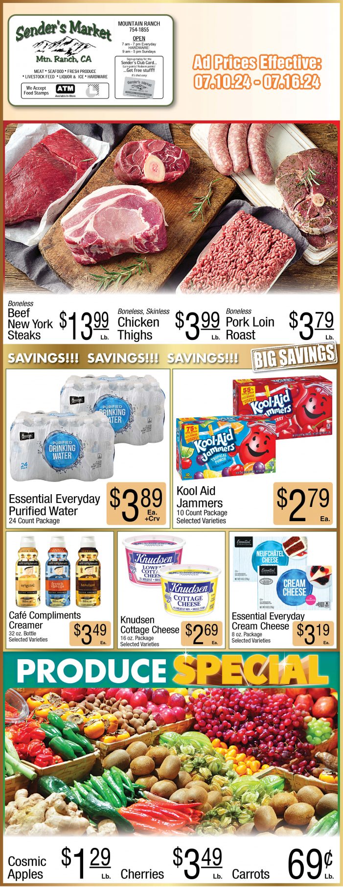 Sender’s Market Weekly Ad & Grocery Specials Through July 16th! Shop Local & Save!!