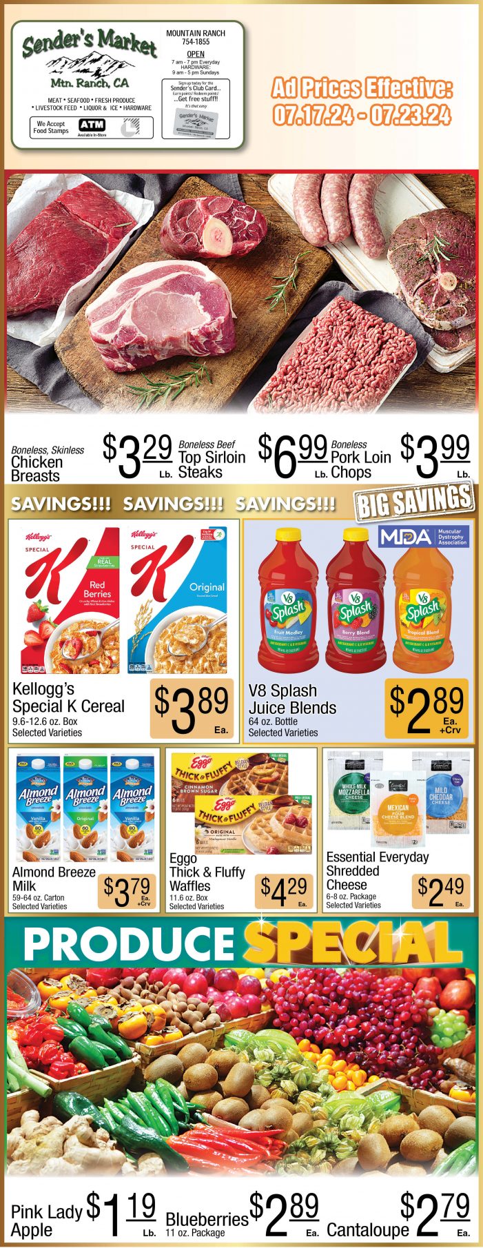 Sender’s Market Weekly Ad & Grocery Specials Through July 23rd! Shop Local & Save!!