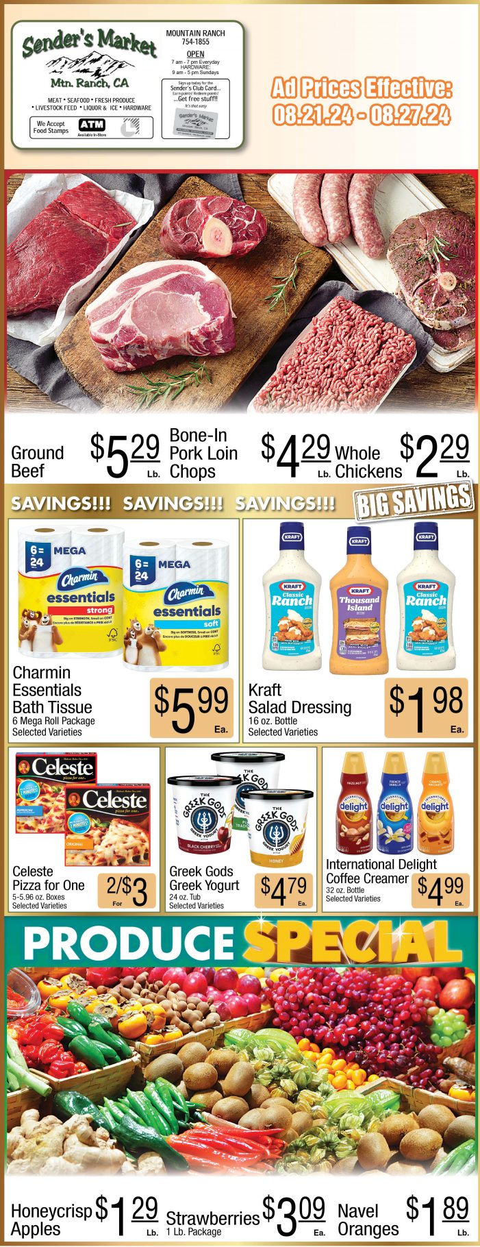 Sender’s Market Weekly Ad & Grocery Specials Through August 27th! Shop Local & Save!!