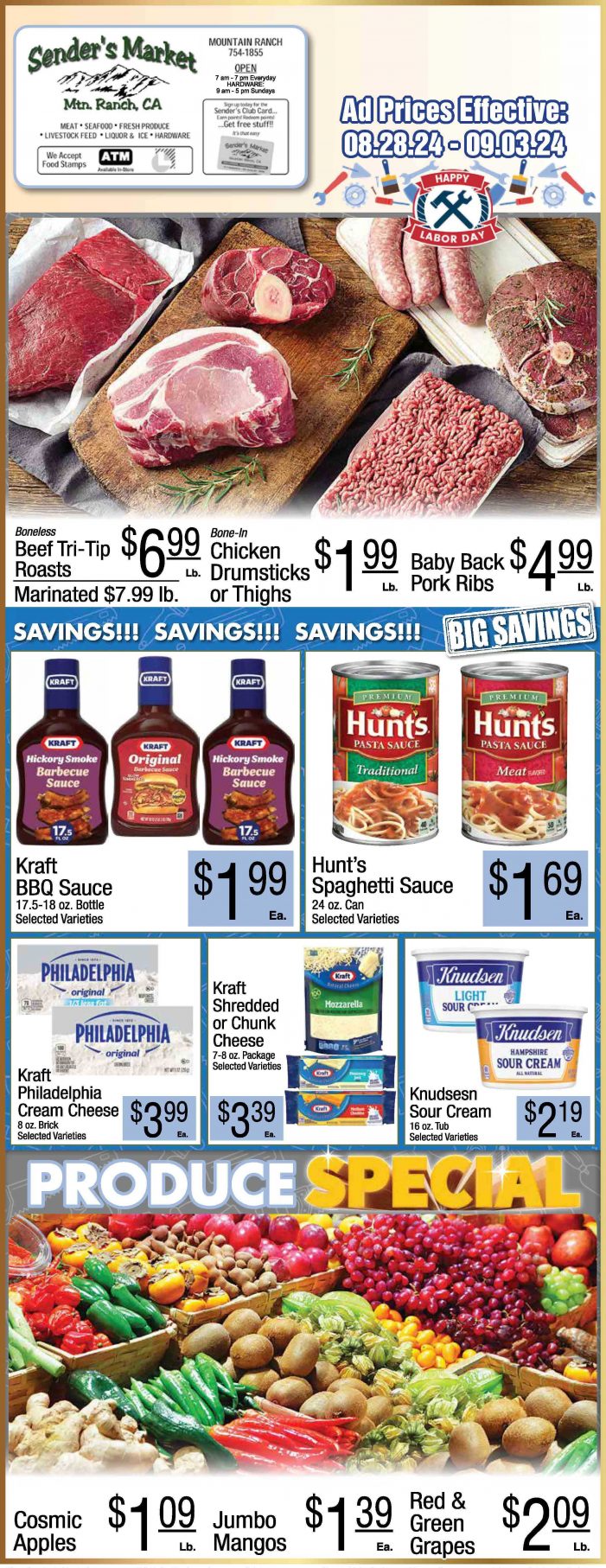 Sender’s Market Weekly Ad & Grocery Specials Through September 3rd! Shop Local & Save!!