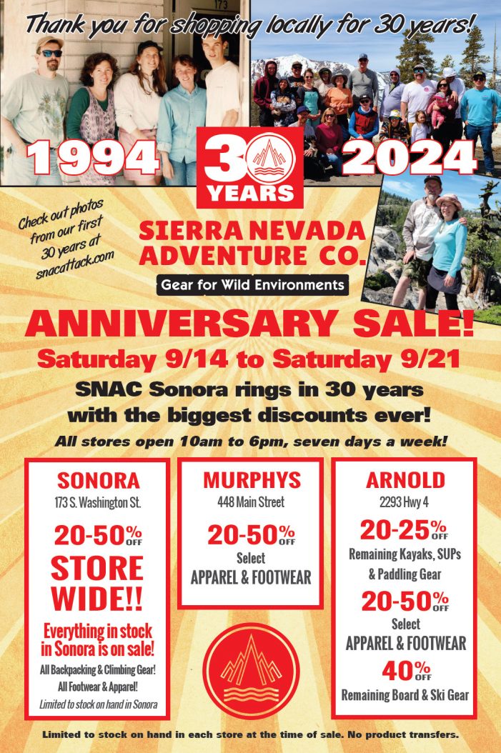 SNAC 30th Anniversary Sale!! Today is Final Sale Day!  Don’t Miss Out!