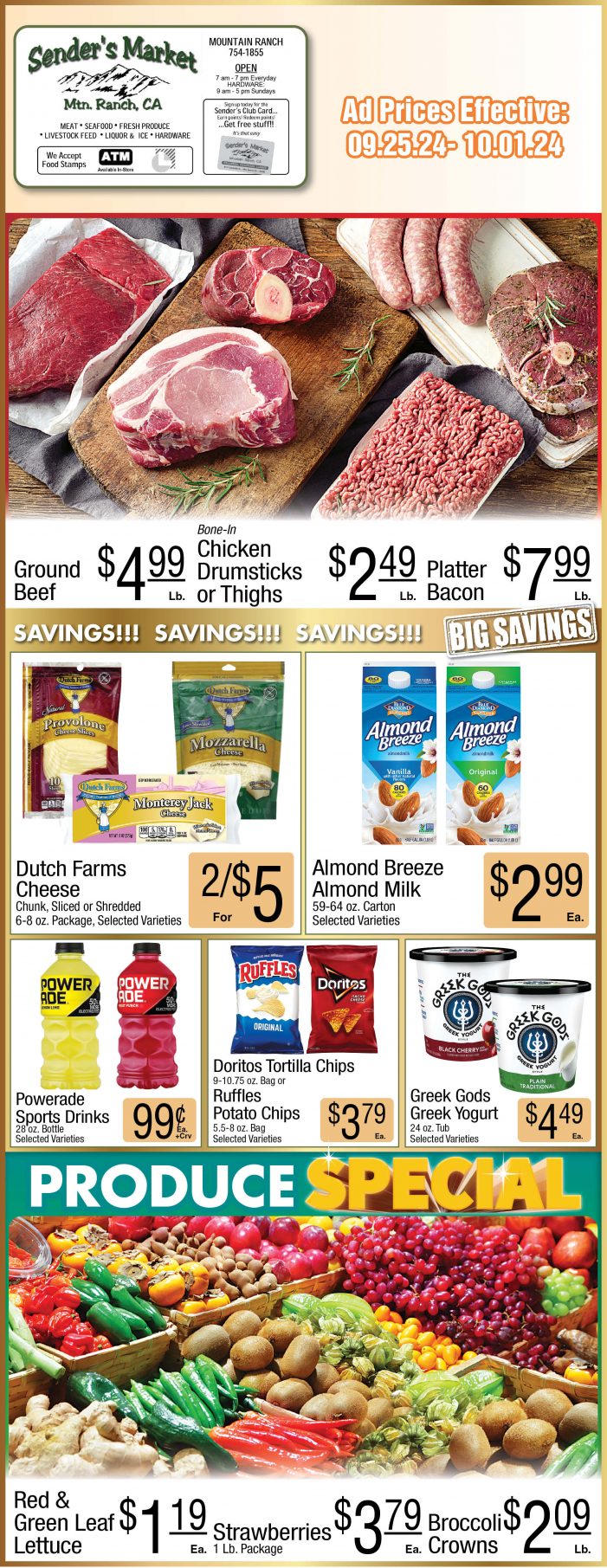 Sender’s Market Weekly Ad & Grocery Specials Through October 1st! Shop Local & Save!!