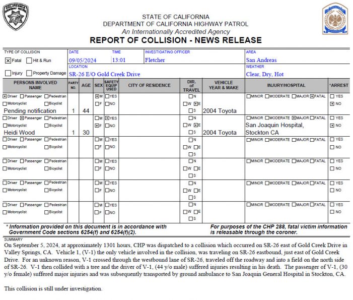 46 Year Old Man Loses His Life in Fatal Hwy 26 Collision