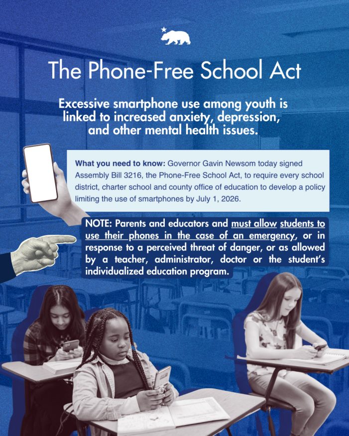 Governor Newsom Signs Legislation to Limit the Use of Smartphones in Schools