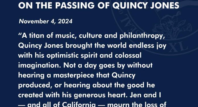 Governor Newsom on Passing of Quincy Jones