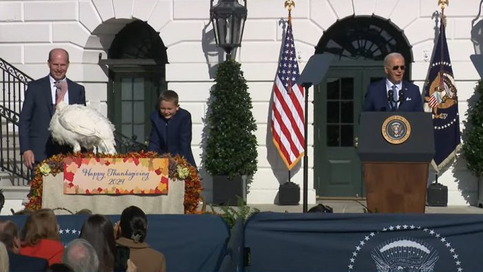 President Biden Pardons the National Thanksgiving Turkey in a Ceremony on the South Lawn