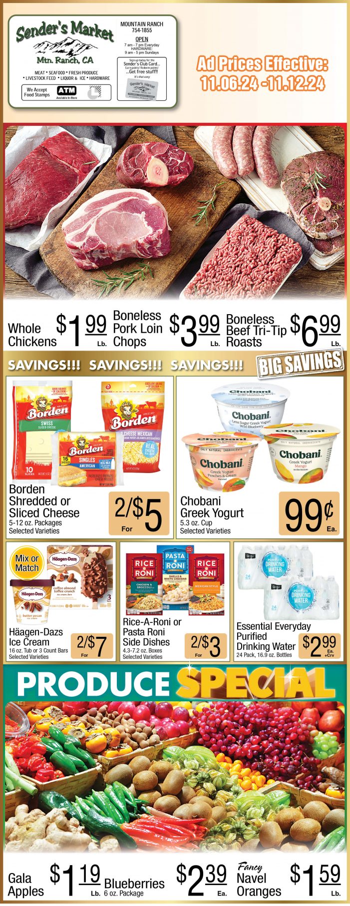 Sender’s Market Weekly Ad & Grocery Specials Through November 12th! Shop Local & Save!!