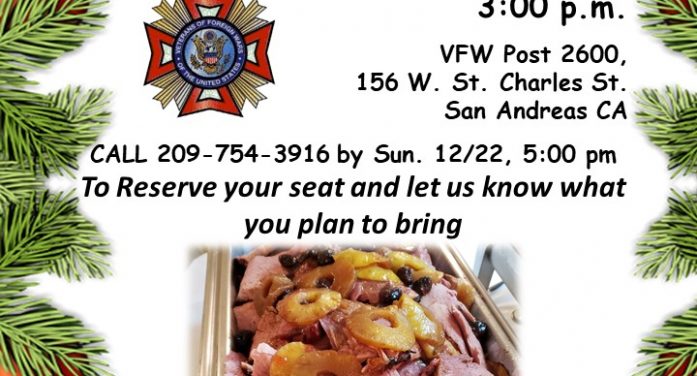 VFW Post 2600 Hosting Potluck Christmas Dinner