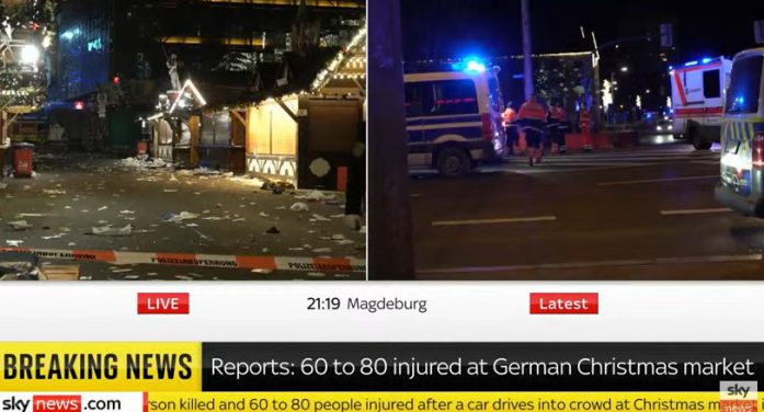 BREAKING: Car Drives into Group of People at a Christmas Market in Germany