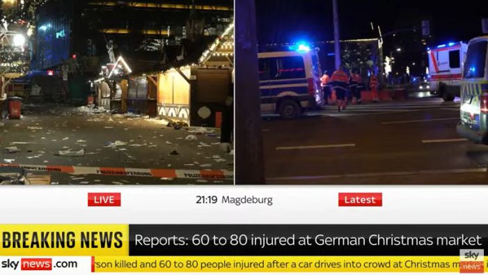 BREAKING: Car Drives into Group of People at a Christmas Market in Germany