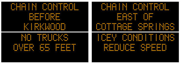 Chain Controls on Hwy 4 & Hwy 88 this Morning