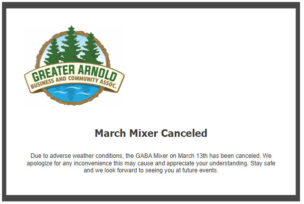 GABA March Mixer Canceled Ahead of Incoming Storm