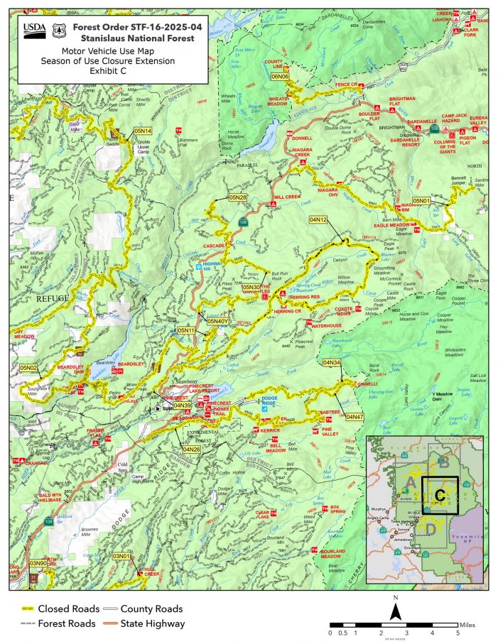 Stanislaus National Forest Extends Seasonal Road Closures Through May 31