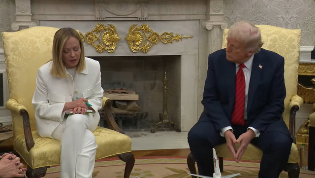 President Trump Participates in a Bilateral Meeting with the Prime Minister of Italy, Apr. 17, 2025
