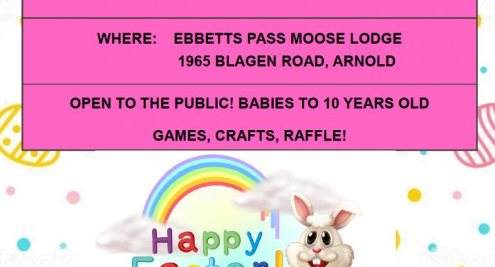Ebbetts Pass Moose Lodge Kids Easter Party is Saturday April 19th