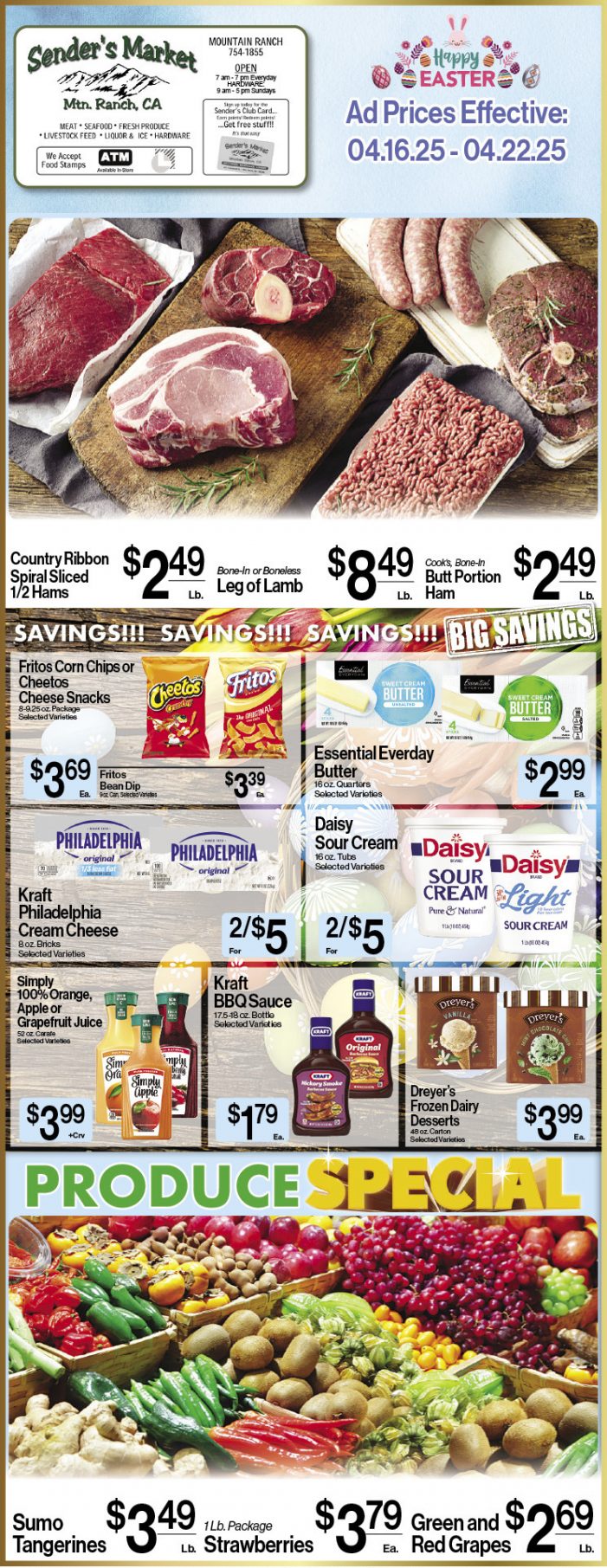 Sender’s Market Weekly Ad & Grocery Specials Through April 22nd! Shop Local & Save!!