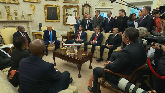 President Trump Participates in a Bilateral Meeting with the President of South Africa