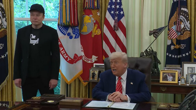 President Trump Participates in a Press Conference with Elon Musk