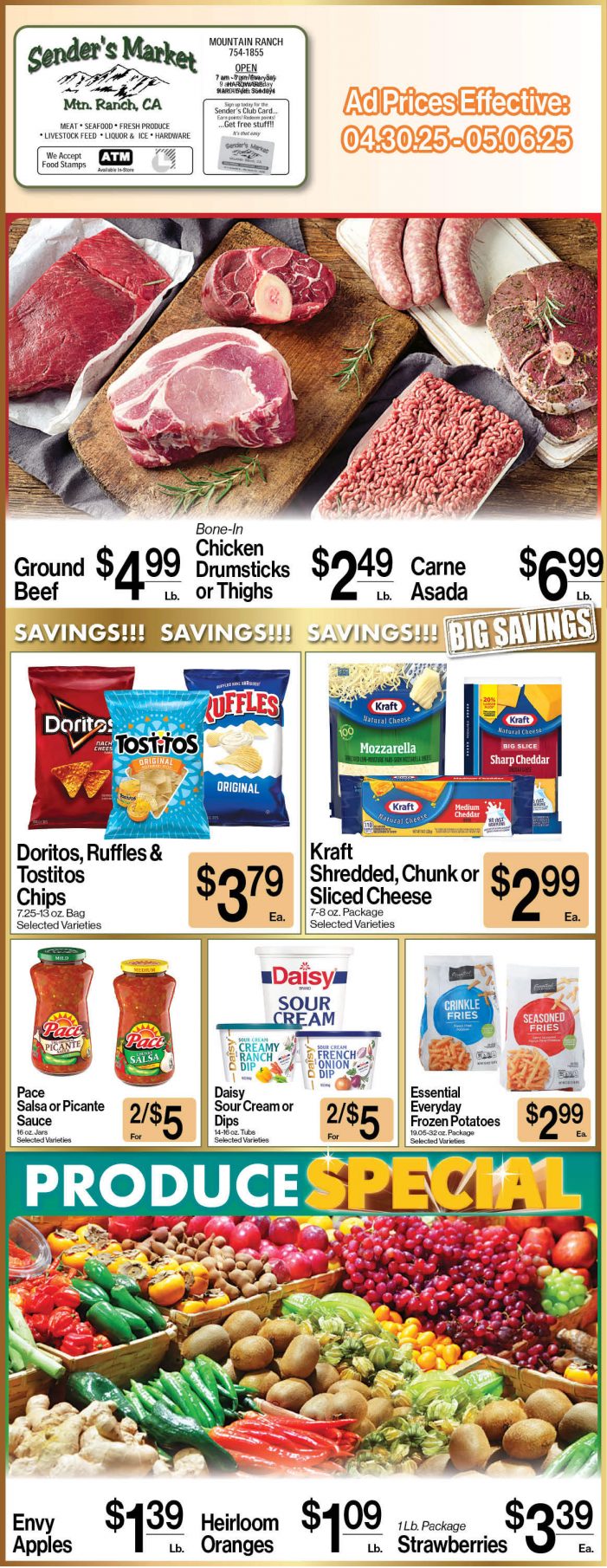 Sender’s Market Weekly Ad & Grocery Specials Through May 6th! Shop Local & Save!!