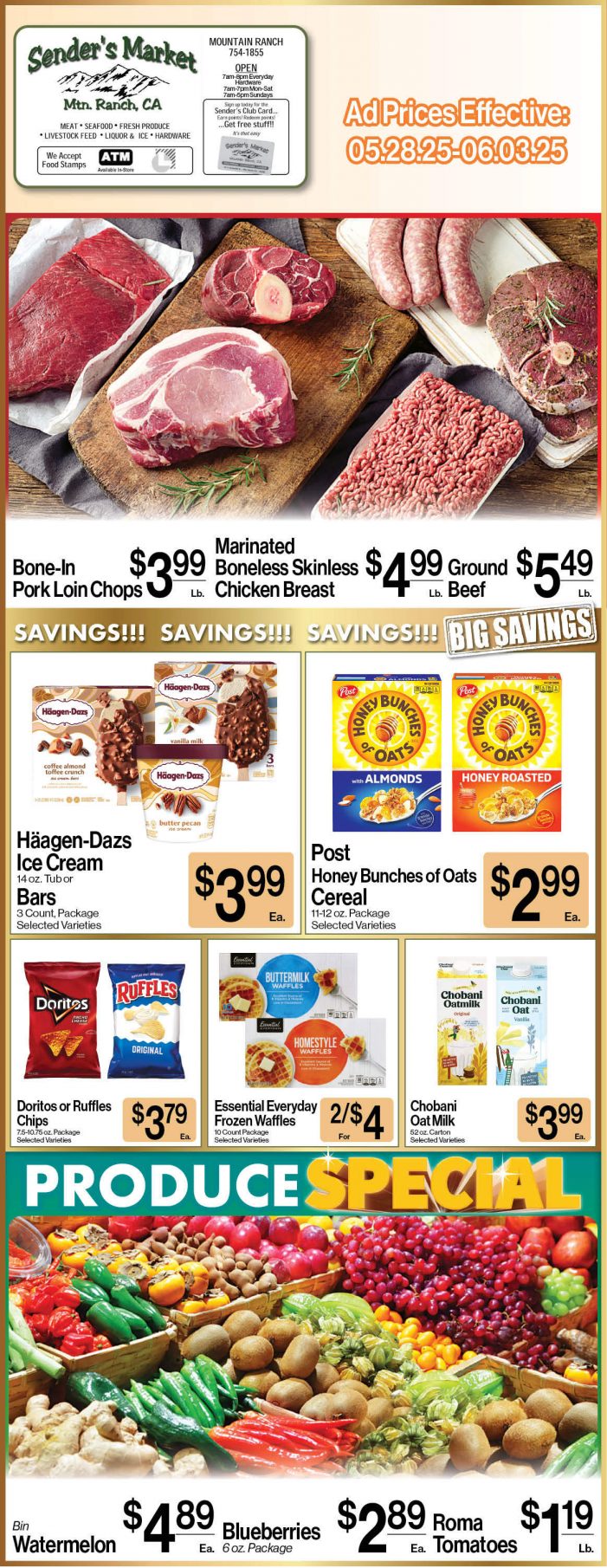 Sender’s Market Weekly Ad & Grocery Specials Through June 3rd! Shop Local & Save!!