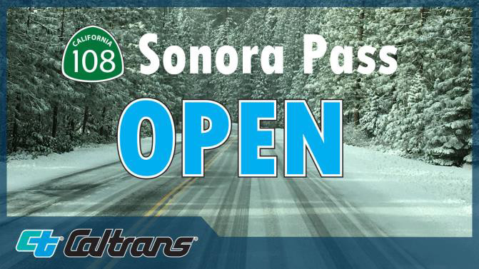 Sonora Pass on State Route 108 to Formally Reopen on Thursday, May 15, 2025, at 10:00 a.m.