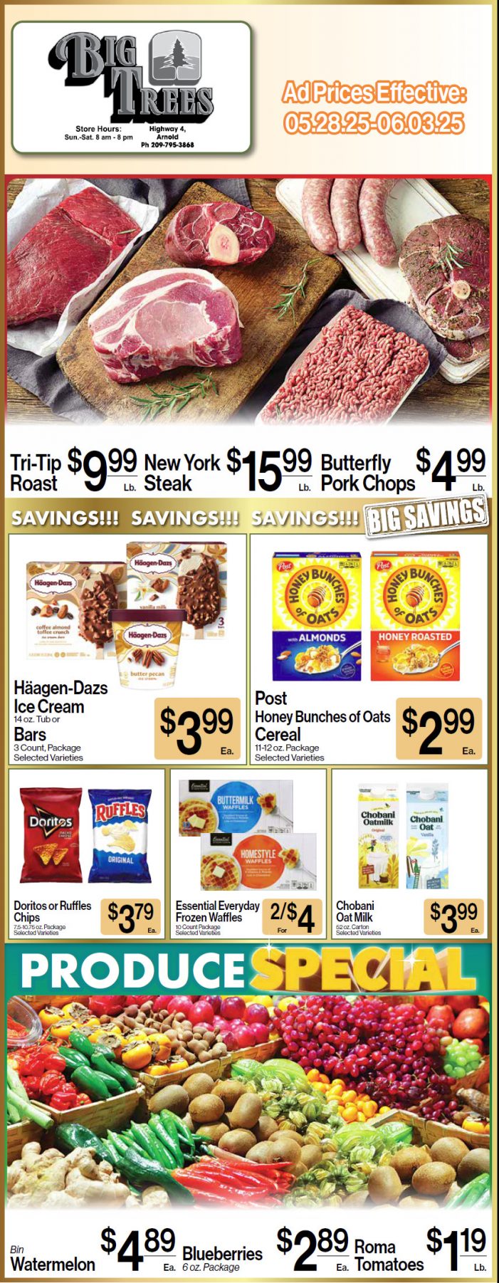 Big Trees Market Weekly Ad with Grocery, Produce, Meat & Deli Specials Through June 3rd! Shop Local & Save!
