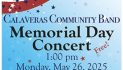 Calaveras Community Band Memorial Day Concert!