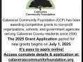 Calaveras Community Foundation Seeks Applicants for 2025 Community Grants Program