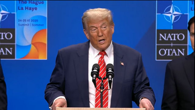 President Trump Participates in a Press Conference at NATO