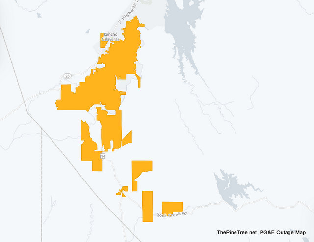 Traffic Update….Over 2,000 Customers in the Dark in Valley Springs Area