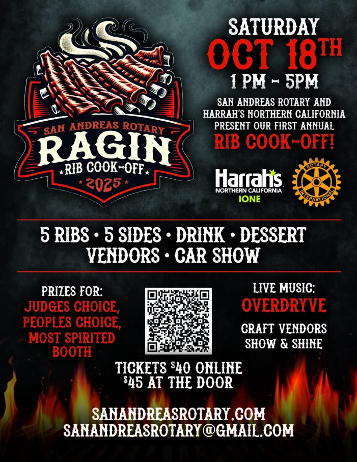 Ragin Rib Cook-Off Sponsored by San Andreas Rotary Ragin Rib Cook-Off Sponsored by San Andreas Rotary