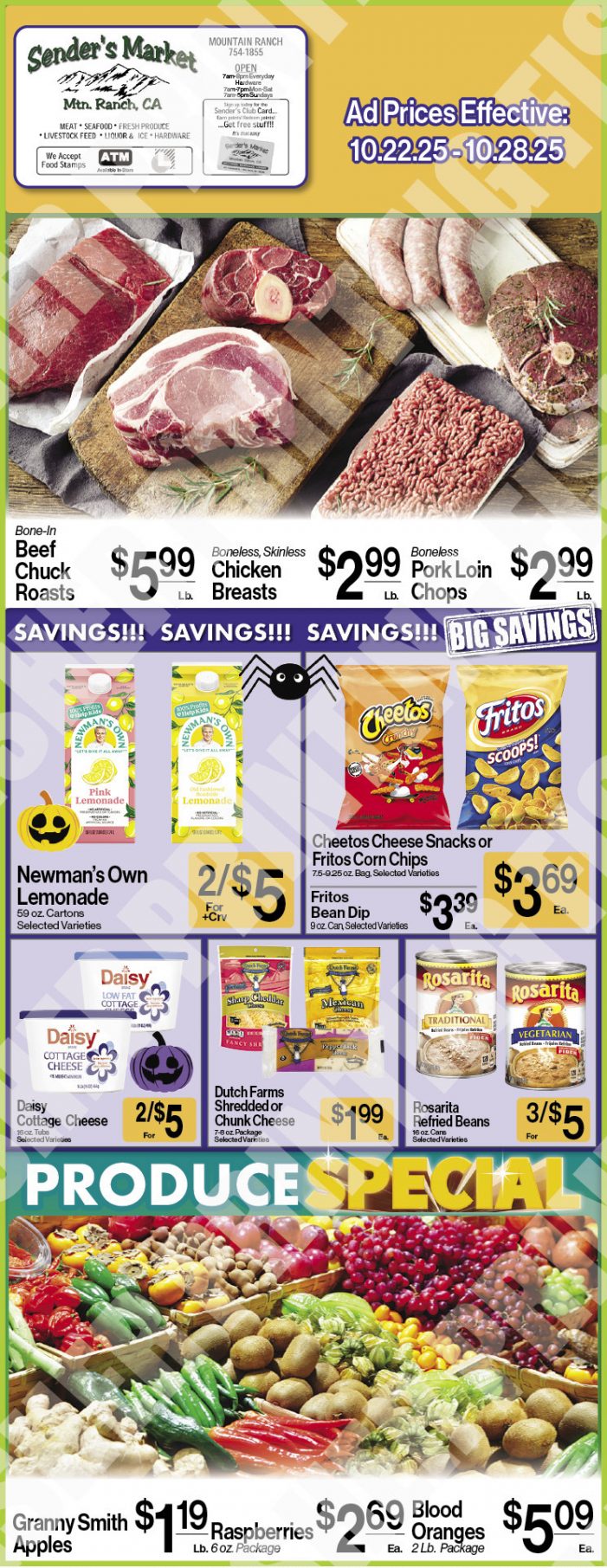 Sender’s Market Weekly Ad & Grocery Specials Through October 28th! Shop Local & Save!! Sender’s Market Weekly Ad & Grocery Specials Through October 28th! Shop Local & Save!!