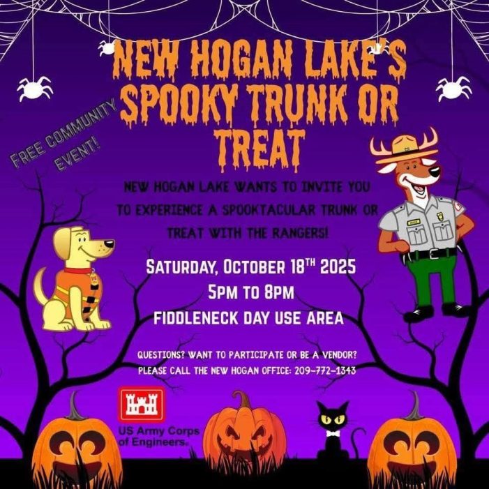 New Hogan Lake’s Spooky Trunk or Treat Fiddleneck Day Use Area, New Hogan Lake