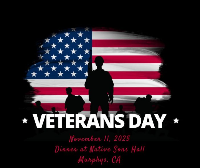 Veterans’ Day Dinner at the Native Sons Hall in Murphys