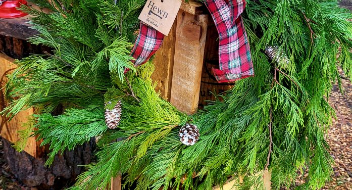 Hewn Woodshed Now Offering Fresh Live Wreaths
