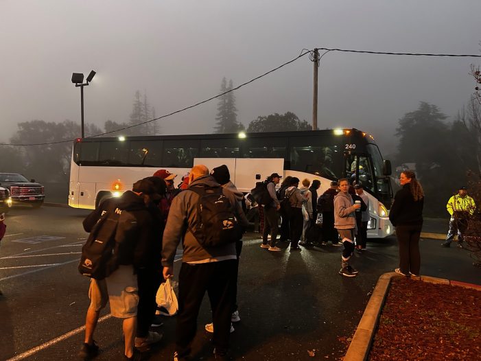 Motorcade Sends Calaveras High School Football Team Out of County to the State Championship Game.