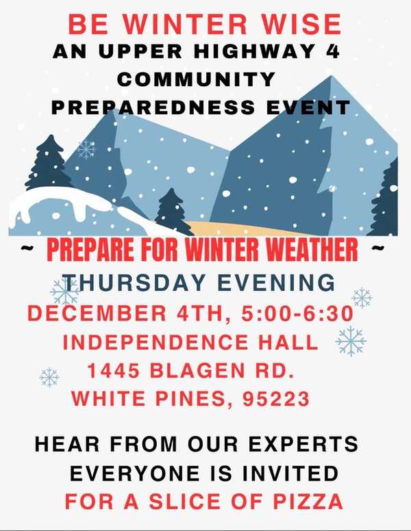Be Winter Wise Winter Preparedness Event is Tomorrow!