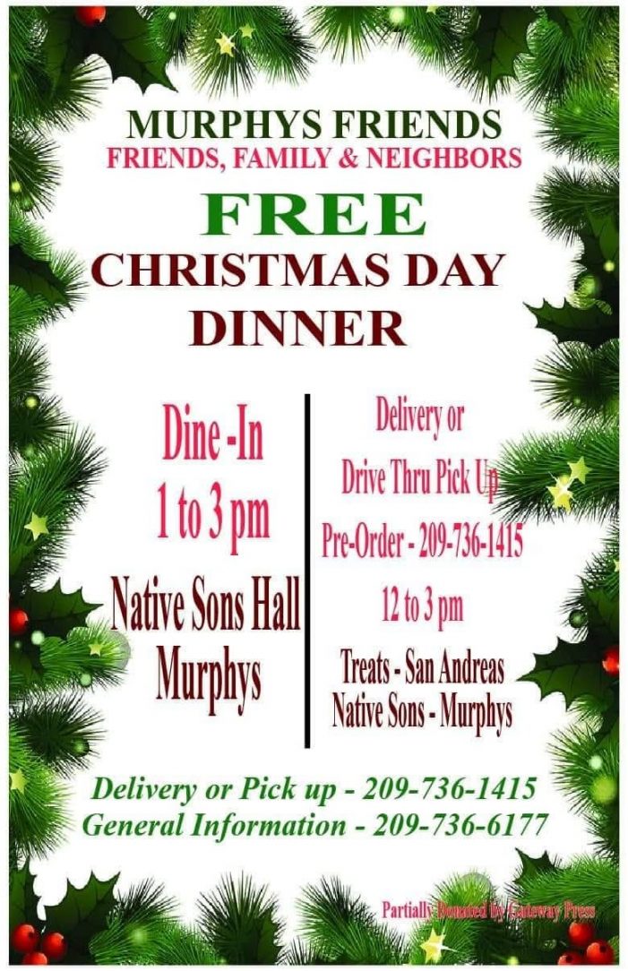 Murphys Friends Free Christmas Day Dinner