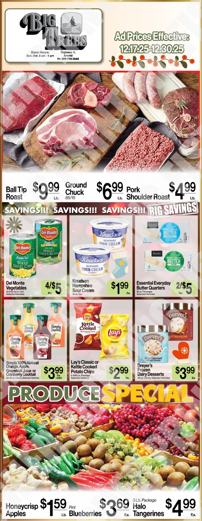 Big Trees Market Big Christmas Ad with Grocery, Produce, Meat & Deli Specials Through December 30th! Shop Local & Save!