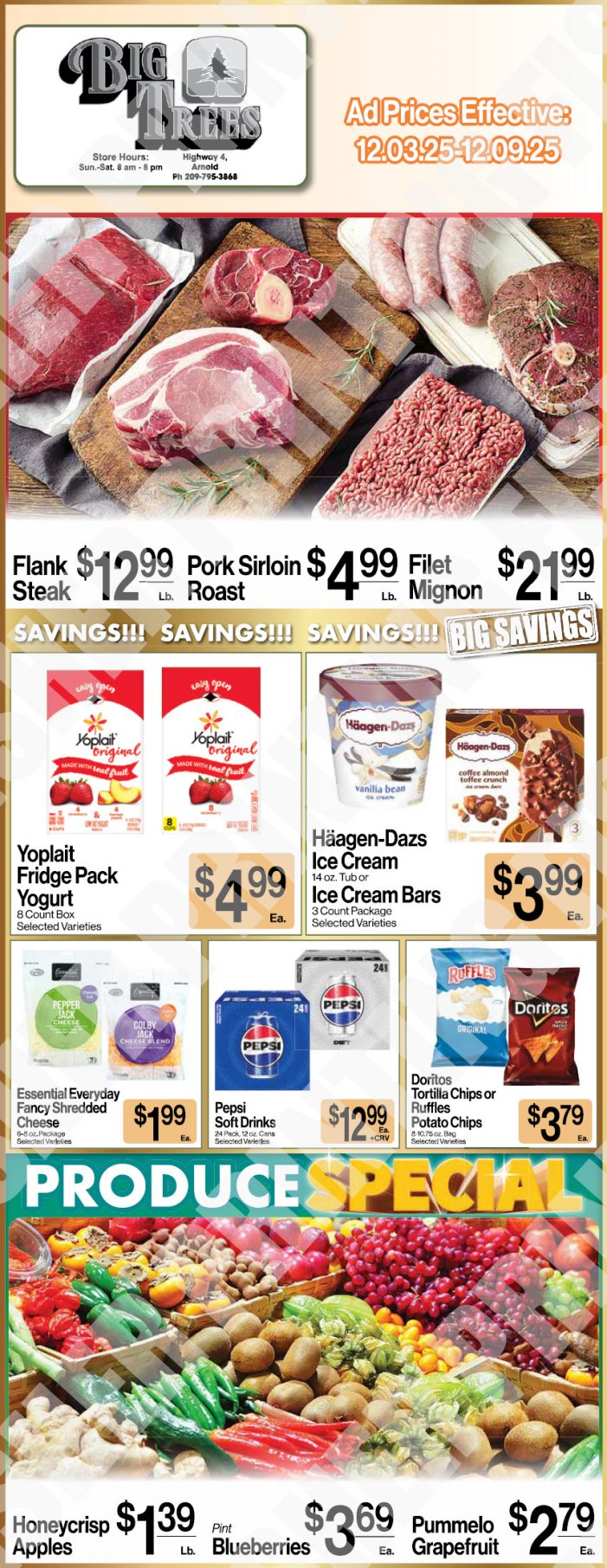 Big Trees Market Big Weekly Ad with Grocery, Produce, Meat & Deli Specials Through December 9th! Shop Local & Save!