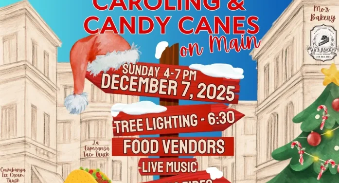 Caroling & Candy Canes on Main Dec. 7th 4pm-7pm