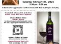 The 39th Annual “First Taste of the Year” Wine Tasting Event is February 21st.
