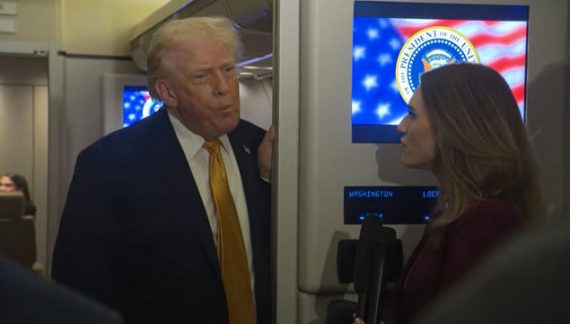 President Trump Gaggles with Press on Air Force One After Maduro Capture