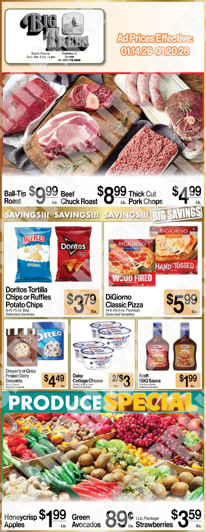 Big Trees Market Weekly Ad with Grocery, Produce, Meat & Deli Specials Through January 20th! Shop Local & Save! (Updated)