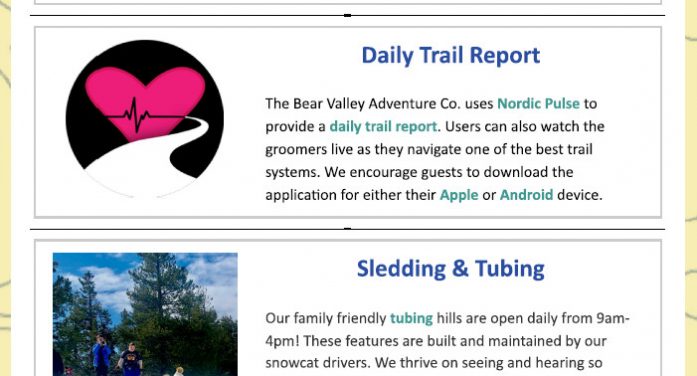 Your Winter Adventures Await at Bear Valley Adventure Company!!