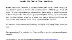 Arnold Fire Station Prescribed Burn