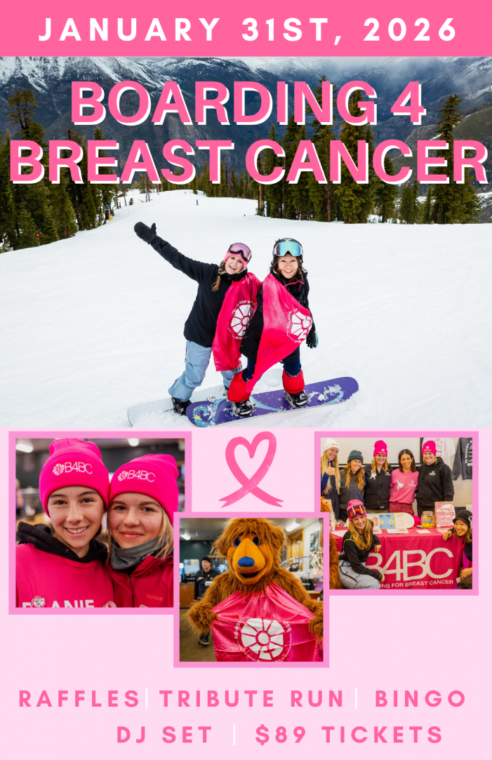 Love Your Peaks 2026!  Boarding for Breast Cancer Benefit January 31st