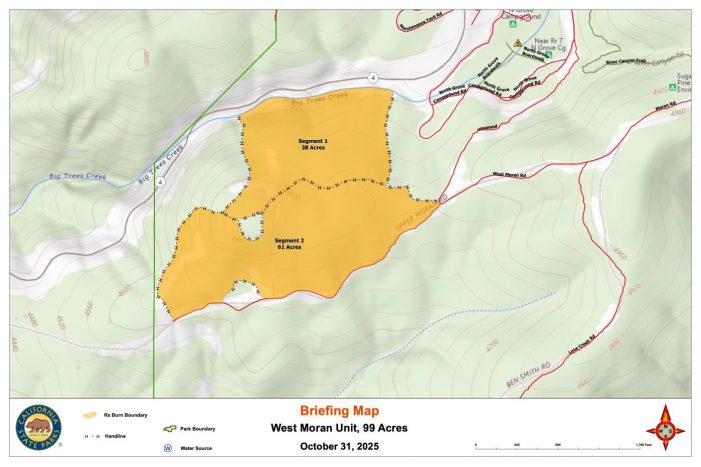 California State Parks and CAL FIRE Conducting Prescribed Burn at Calaveras Big Trees State Park