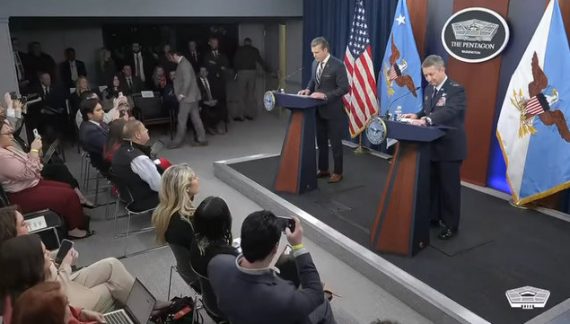 Secretary of War and CJCS, Air Force Gen. Dan Caine, Hold a Press Briefing at the Pentagon.