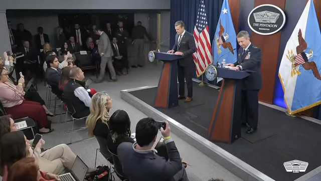 Secretary of War and CJCS, Air Force Gen. Dan Caine, Hold a Press Briefing at the Pentagon.